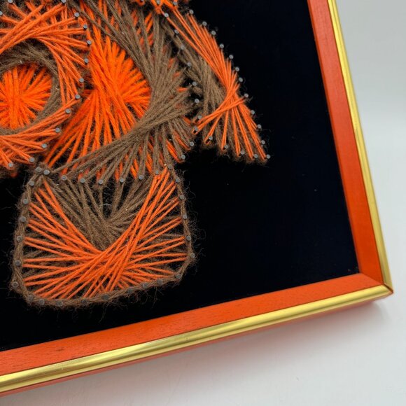 Vintage owl string Art picture nail wall decor decoration on wood black velvet - Picture 6 of 11